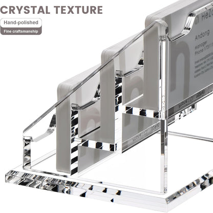 Acrylic Card Holder Clear Horizontal Business Card Organizer Stand for Desk 1 Slots Business Cards Stand for Women and Men,Office Desk Accessories,Organize 50 Cards-1 Pack