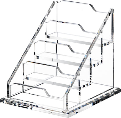 Acrylic Card Holder Clear Horizontal Business Card Organizer Stand for Desk 1 Slots Business Cards Stand for Women and Men,Office Desk Accessories,Organize 50 Cards-1 Pack