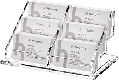 Acrylic Card Holder Clear Horizontal Business Card Organizer Stand for Desk 1 Slots Business Cards Stand for Women and Men,Office Desk Accessories,Organize 50 Cards-1 Pack