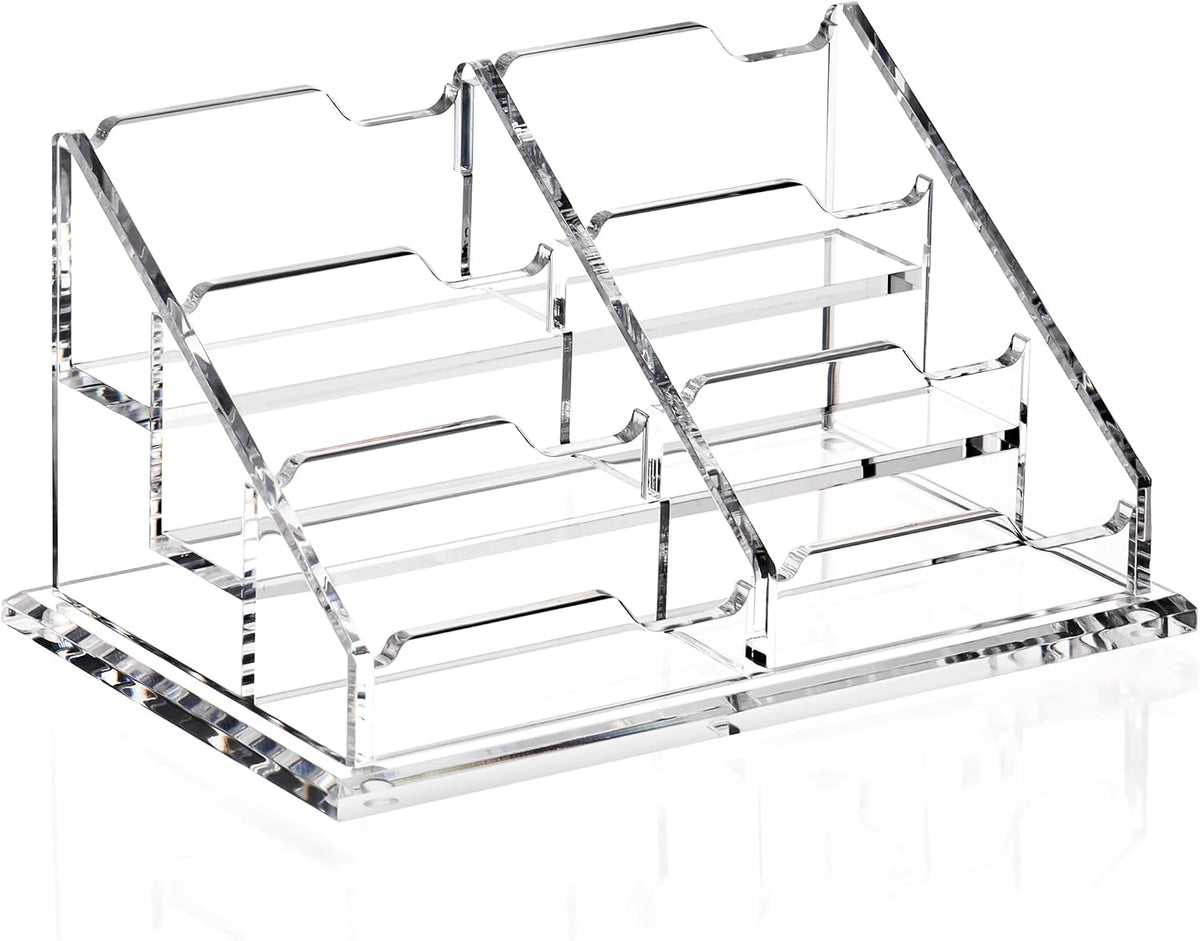 Acrylic Card Holder Clear Horizontal Business Card Organizer Stand for Desk 1 Slots Business Cards Stand for Women and Men,Office Desk Accessories,Organize 50 Cards-1 Pack
