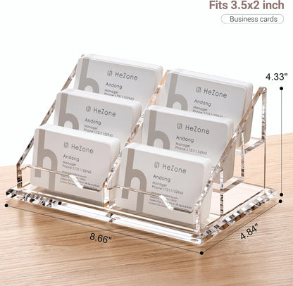 Acrylic Card Holder Clear Horizontal Business Card Organizer Stand for Desk 1 Slots Business Cards Stand for Women and Men,Office Desk Accessories,Organize 50 Cards-1 Pack