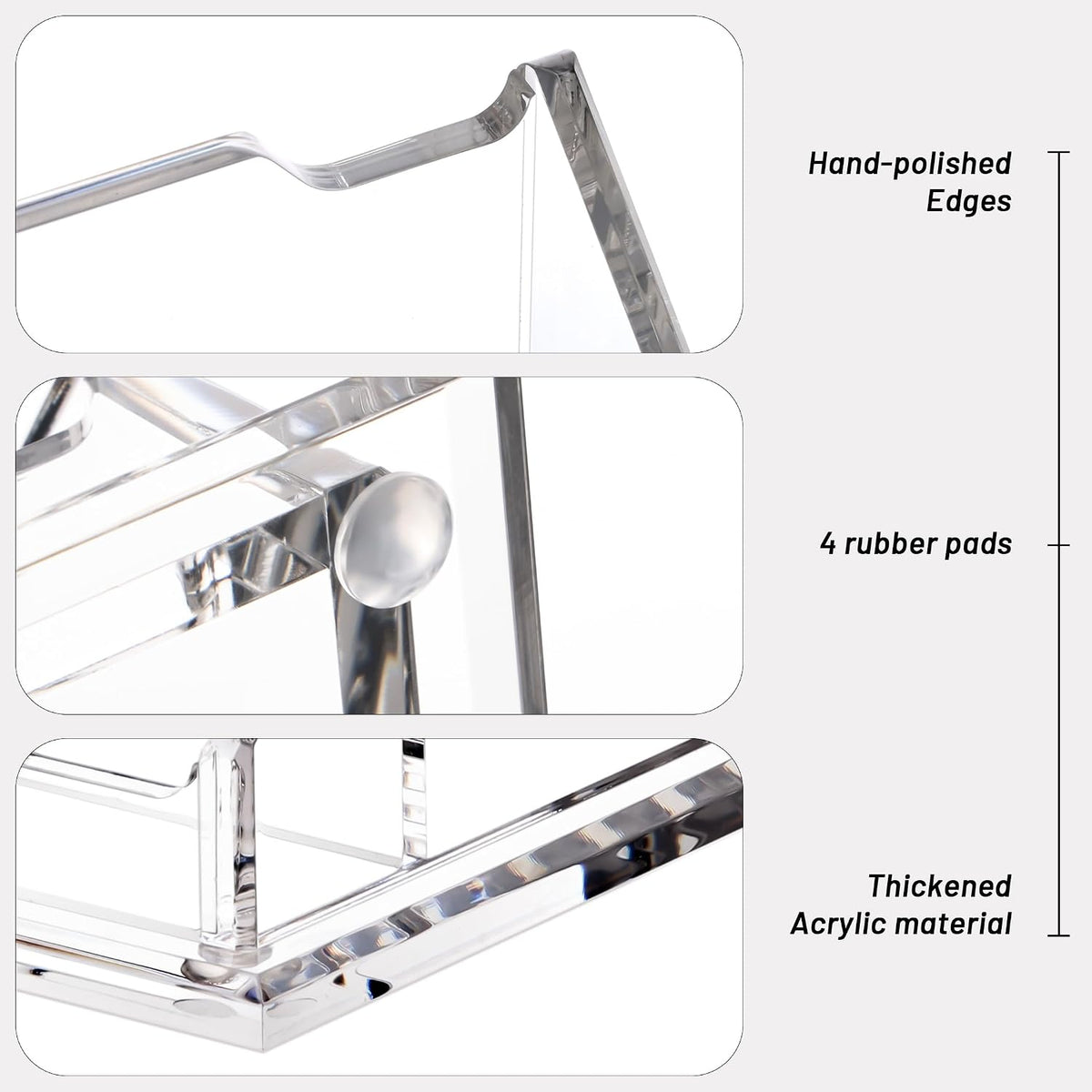 Acrylic Card Holder Clear Horizontal Business Card Organizer Stand for Desk 1 Slots Business Cards Stand for Women and Men,Office Desk Accessories,Organize 50 Cards-1 Pack