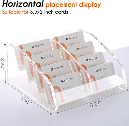 Acrylic Card Holder Clear Horizontal Business Card Organizer Stand for Desk 1 Slots Business Cards Stand for Women and Men,Office Desk Accessories,Organize 50 Cards-1 Pack