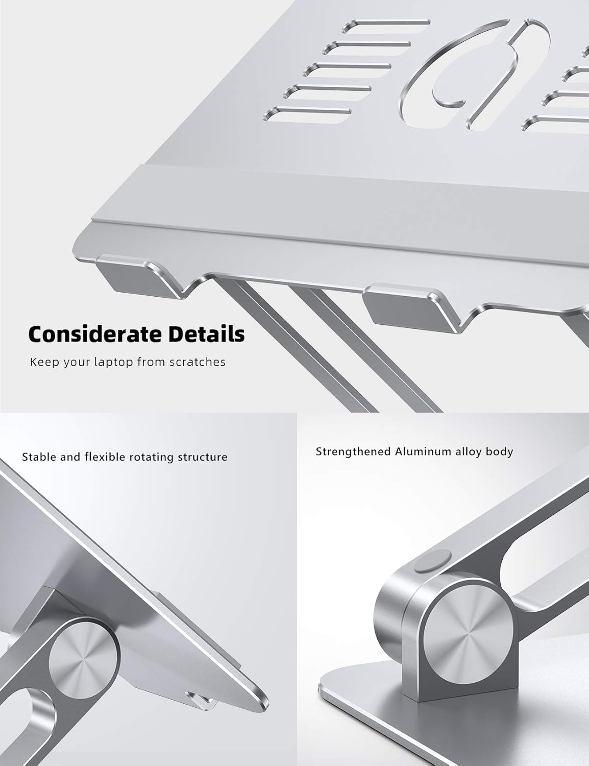 Aluminum Laptop Stand for Desk for MacBook Air Pro Neo 10-17.3''