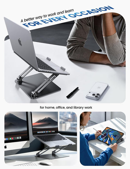 Aluminum Laptop Stand for Desk for MacBook Air Pro Neo 10-17.3''