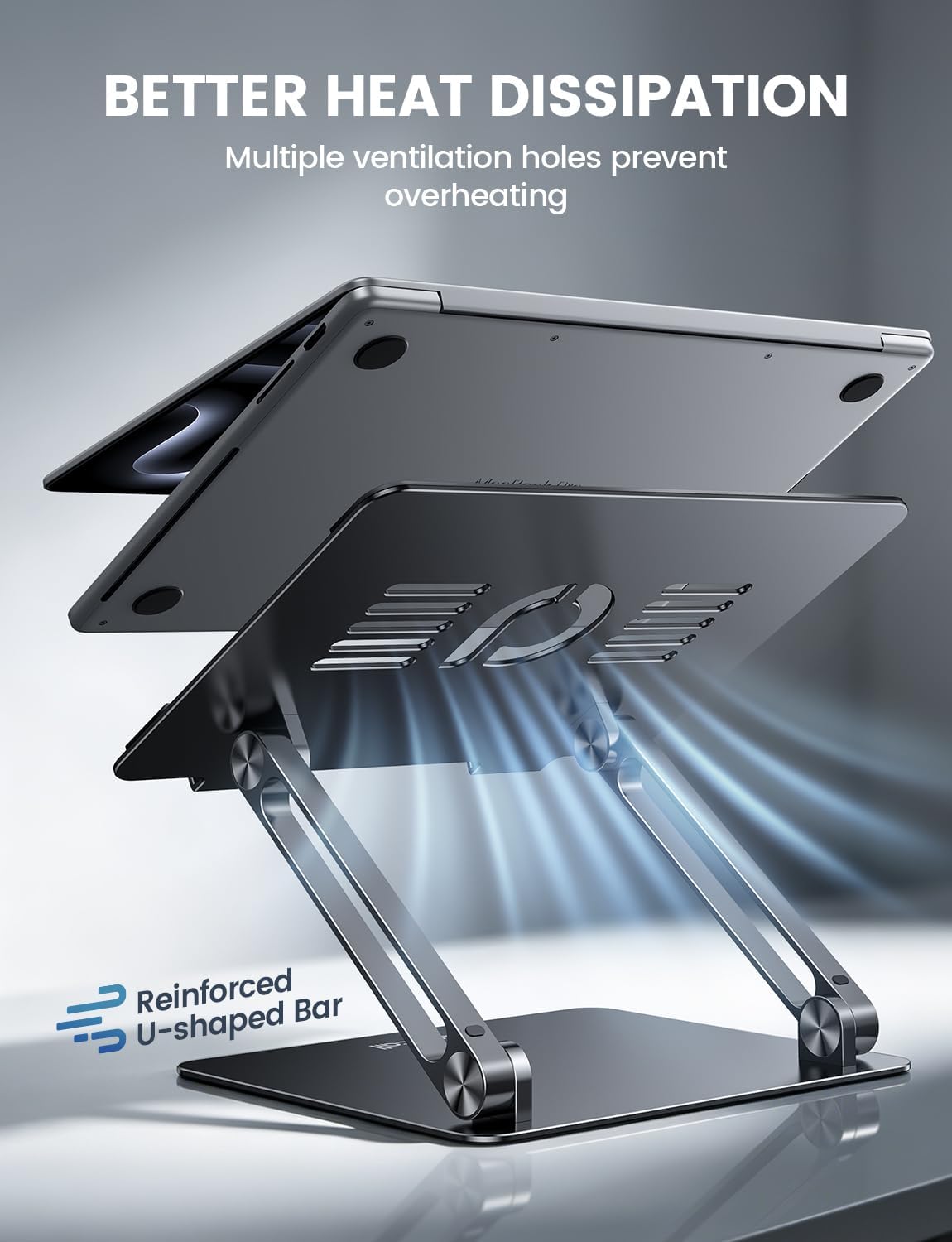Aluminum Laptop Stand for Desk for MacBook Air Pro Neo 10-17.3''