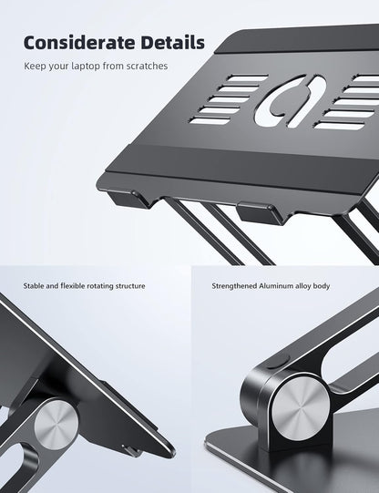 Aluminum Laptop Stand for Desk for MacBook Air Pro Neo 10-17.3''