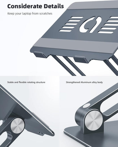 Aluminum Laptop Stand for Desk for MacBook Air Pro Neo 10-17.3''