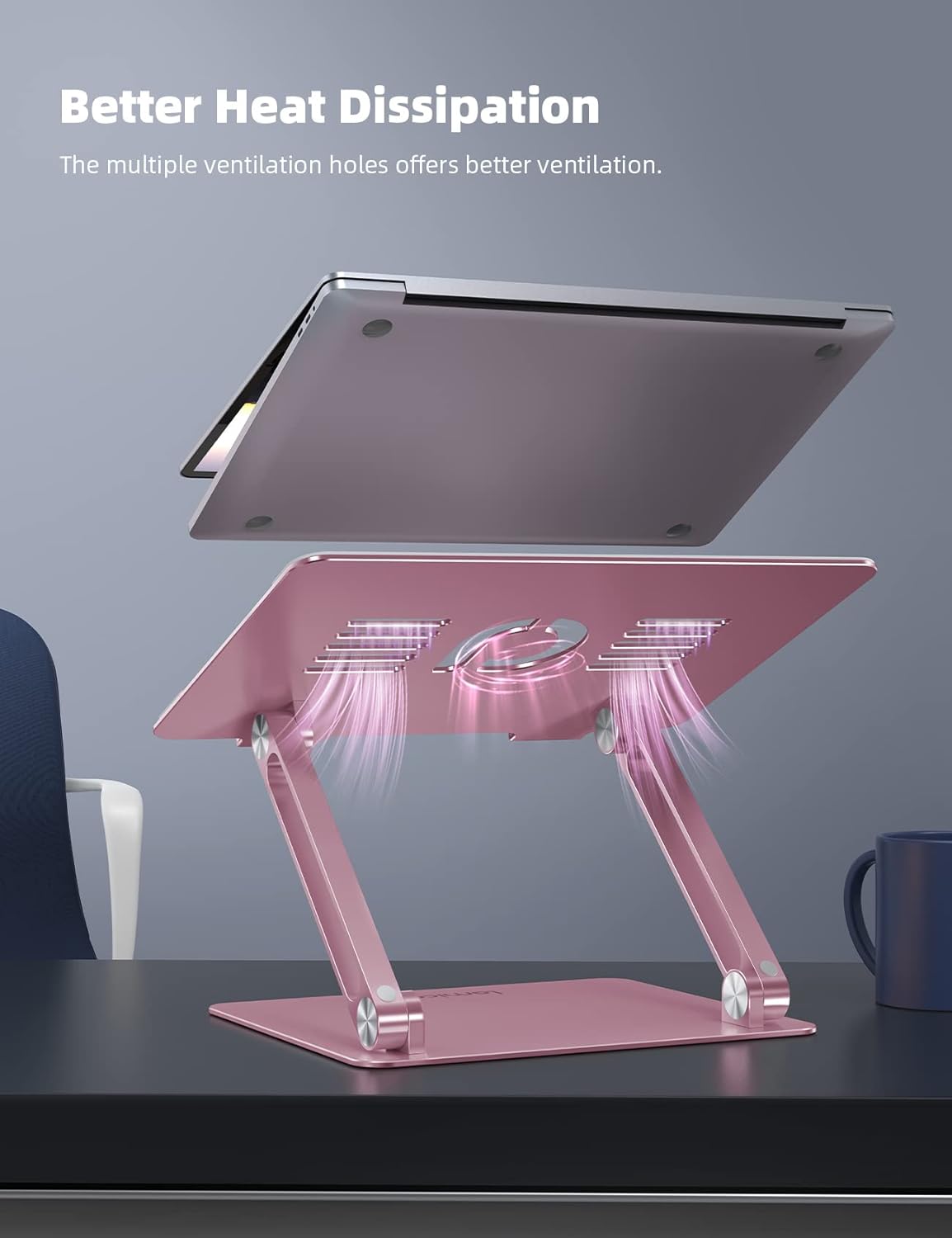 Aluminum Laptop Stand for Desk for MacBook Air Pro Neo 10-17.3''