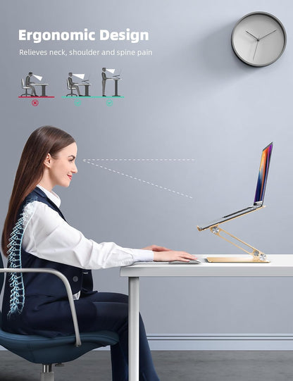 Aluminum Laptop Stand for Desk for MacBook Air Pro Neo 10-17.3''