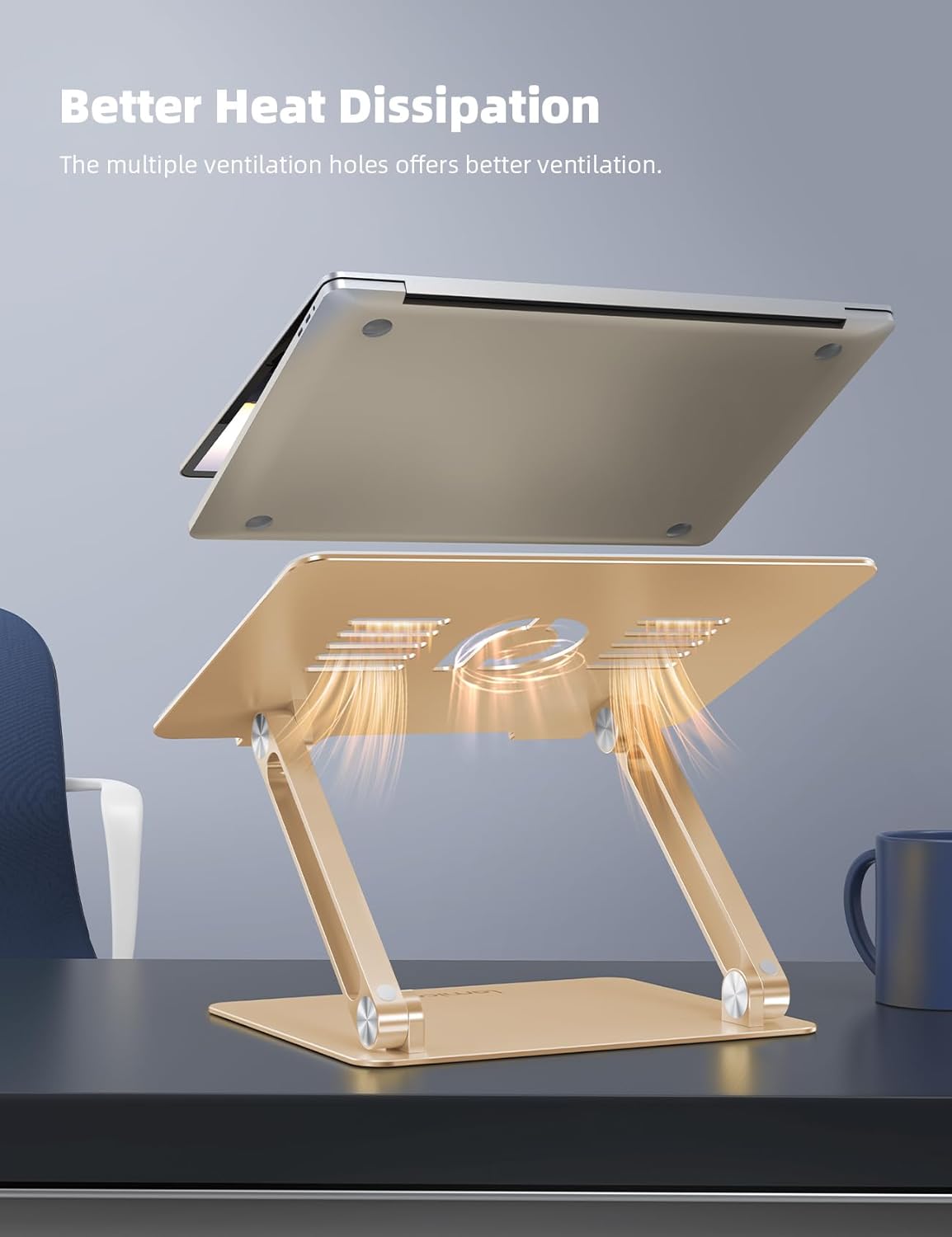 Aluminum Laptop Stand for Desk for MacBook Air Pro Neo 10-17.3''