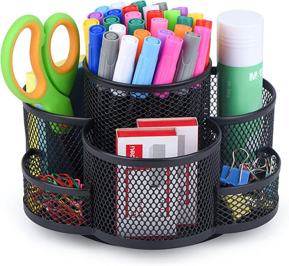 360 Rotating Pencil/Pen Holder for Desk in Black