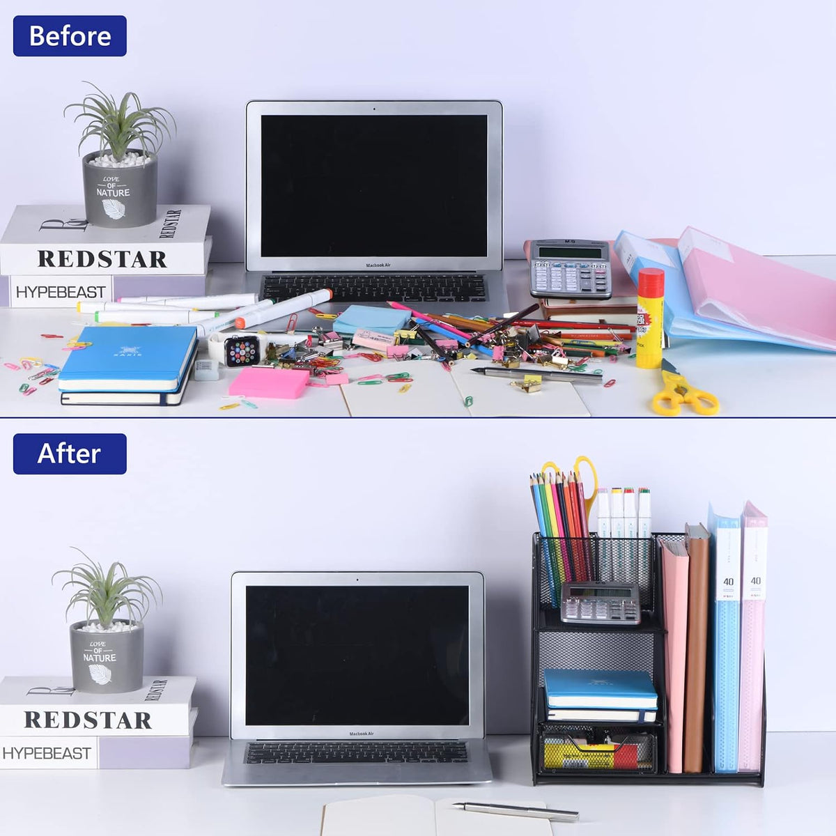 360 Rotating Pencil/Pen Holder for Desk in Black