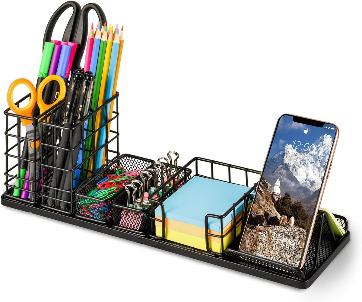 360 Rotating Pencil/Pen Holder for Desk in Black