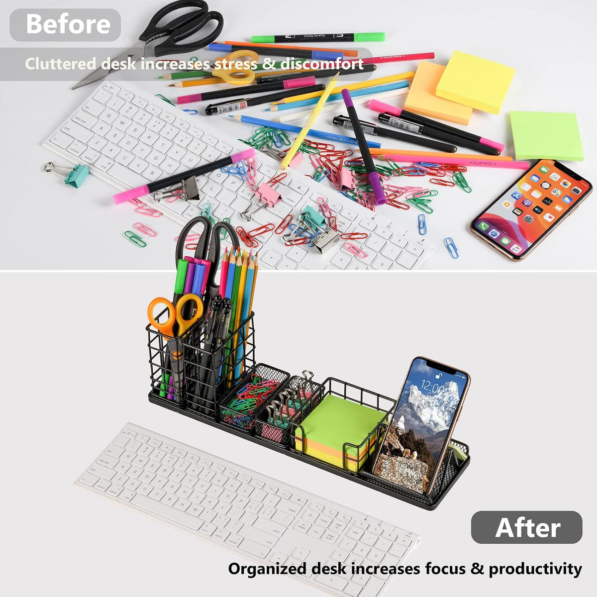 360 Rotating Pencil/Pen Holder for Desk in Black