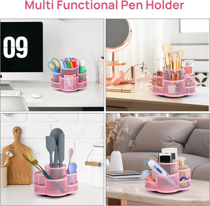 360 Rotating Pencil/Pen Holder for Desk in Black