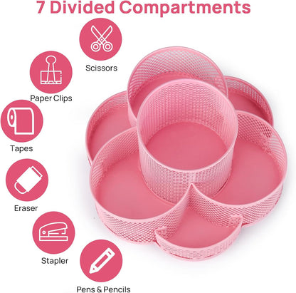 360 Rotating Pencil/Pen Holder for Desk in Black