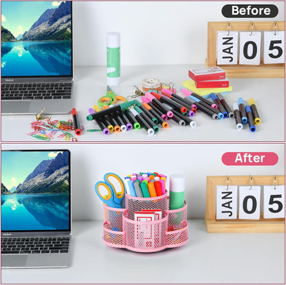 360 Rotating Pencil/Pen Holder for Desk in Black