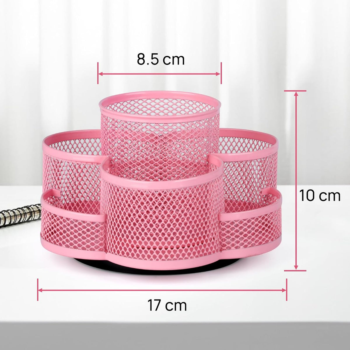 360 Rotating Pencil/Pen Holder for Desk in Black