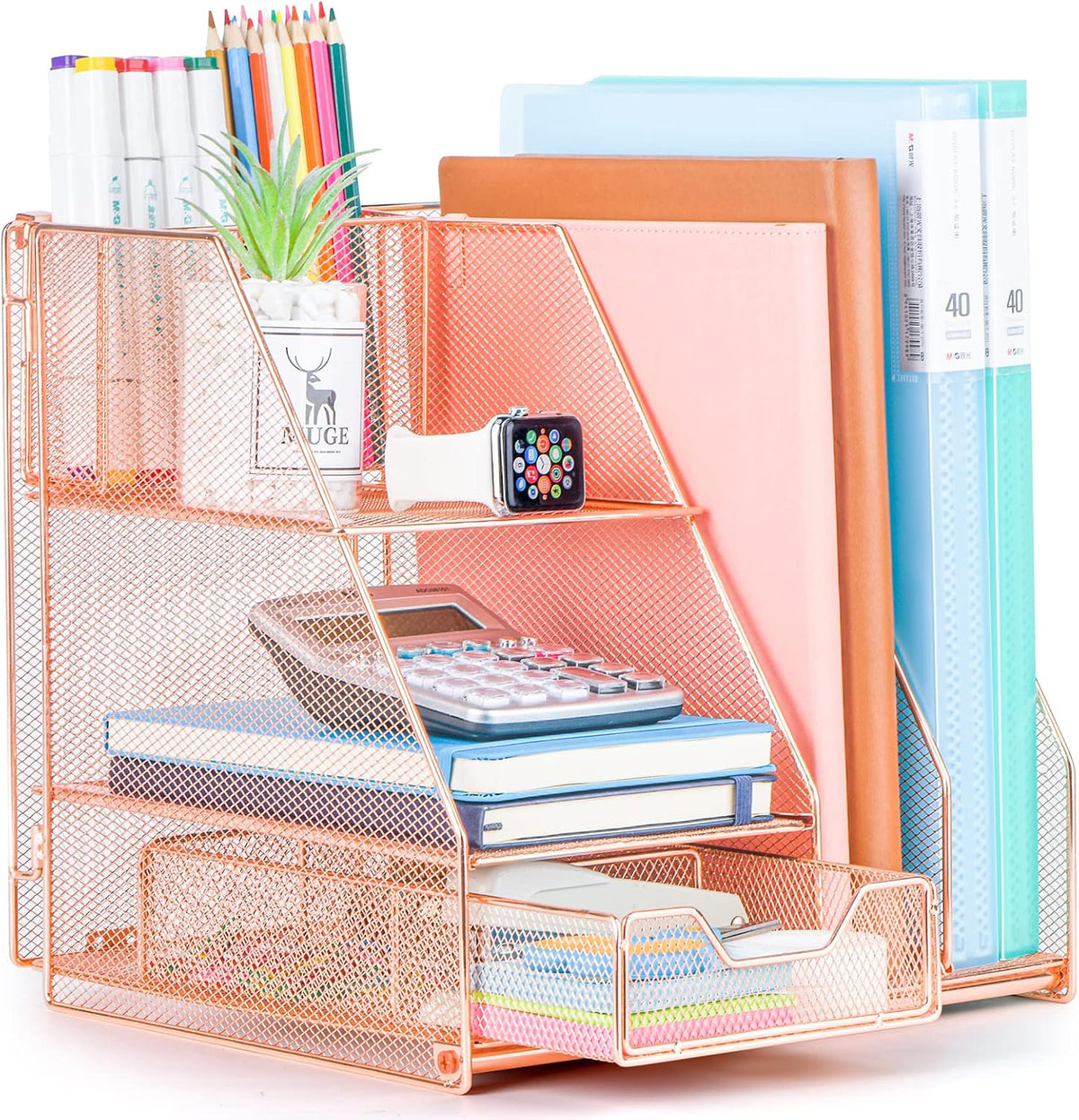 360 Rotating Pencil/Pen Holder for Desk in Black