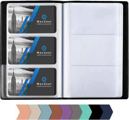 Business Card Organizer Book, Holds 240 Cards, Black