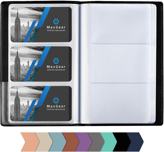 Business Card Organizer Book, Holds 240 Cards, Black