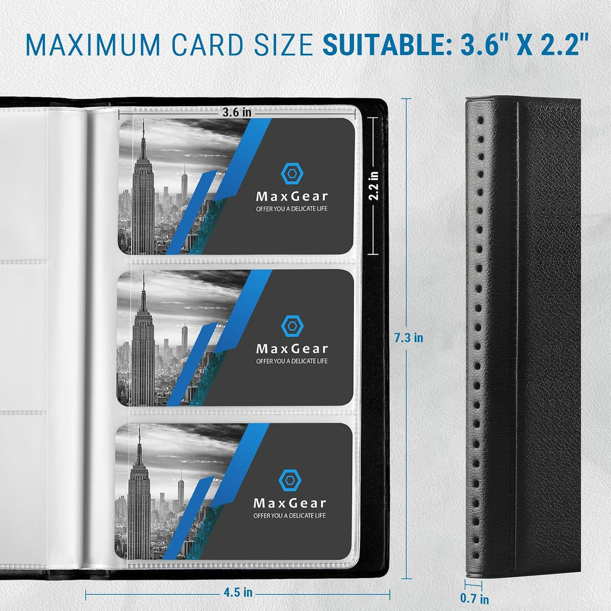Business Card Organizer Book, Holds 240 Cards, Black