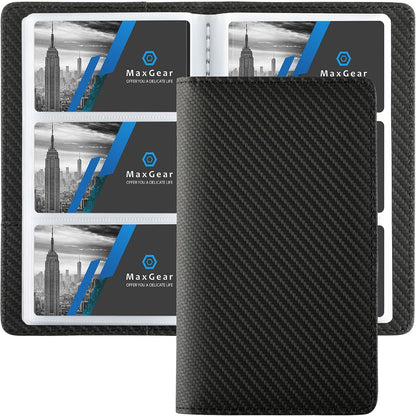 Business Card Organizer Book, Holds 240 Cards, Black