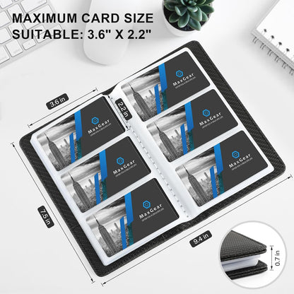 Business Card Organizer Book, Holds 240 Cards, Black