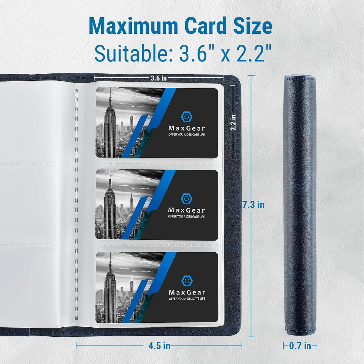Business Card Organizer Book, Holds 240 Cards, Black