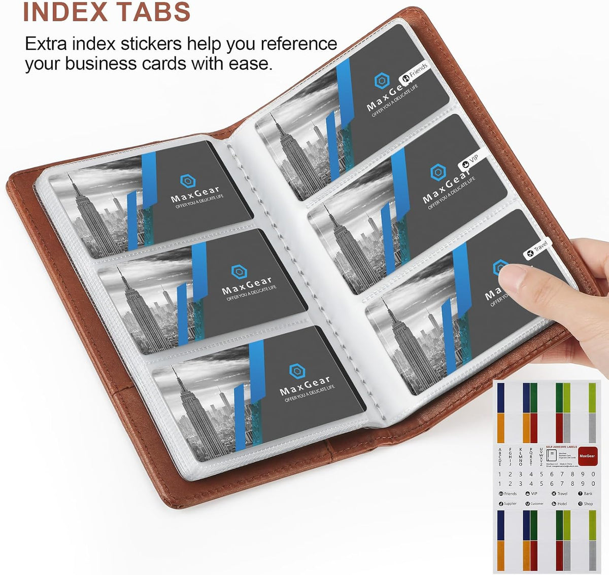 Business Card Organizer Book, Holds 240 Cards, Black