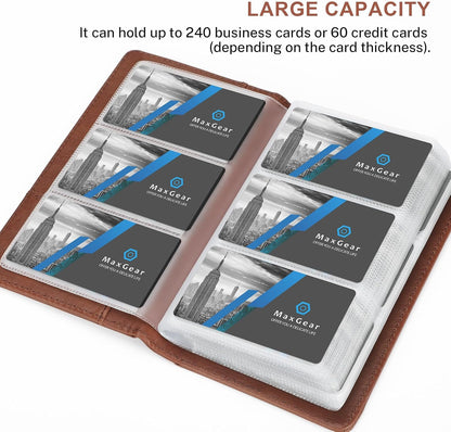 Business Card Organizer Book, Holds 240 Cards, Black