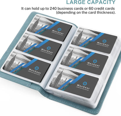 Business Card Organizer Book, Holds 240 Cards, Black