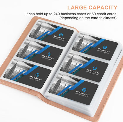 Business Card Organizer Book, Holds 240 Cards, Black