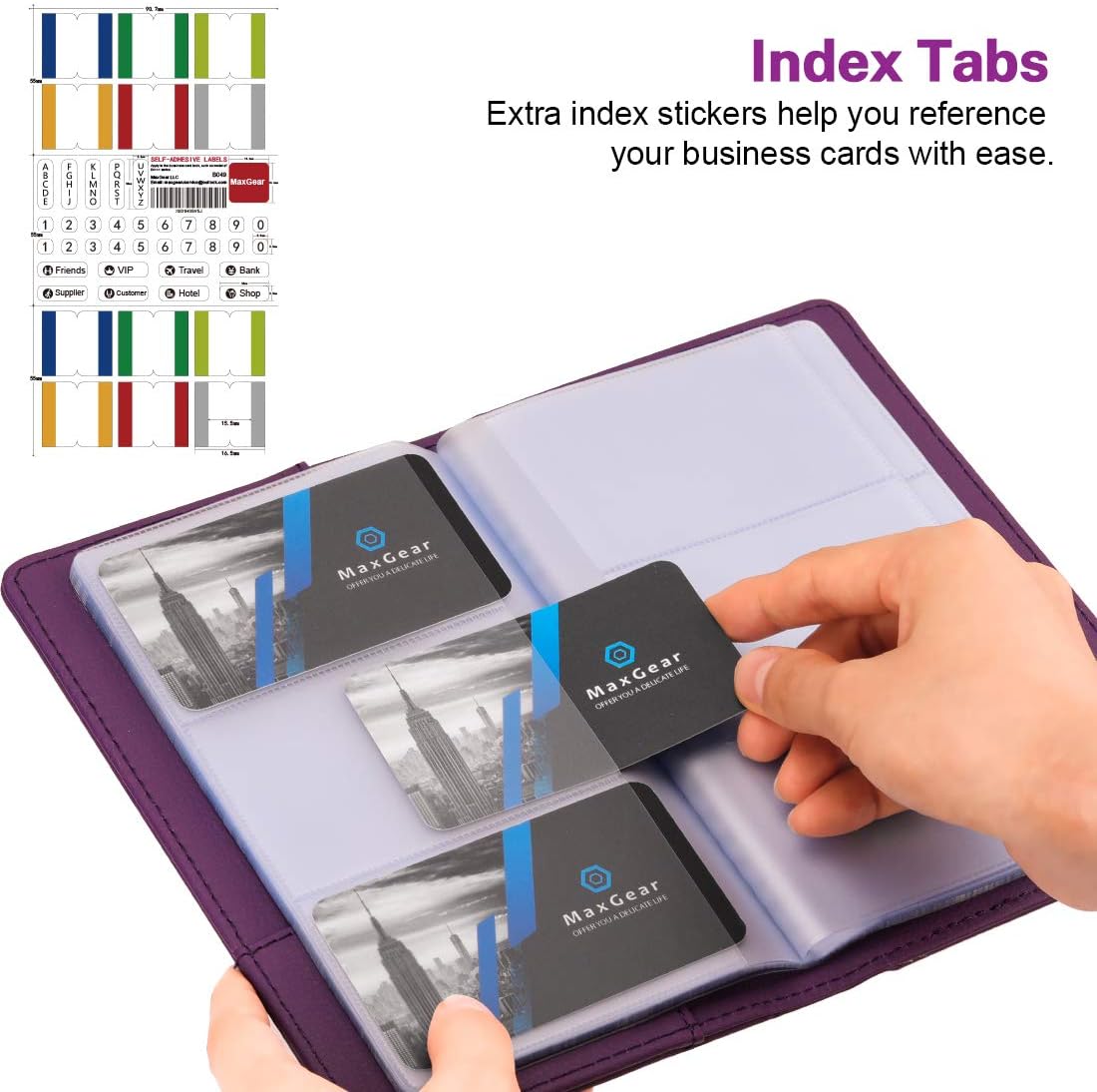 Business Card Organizer Book, Holds 240 Cards, Black
