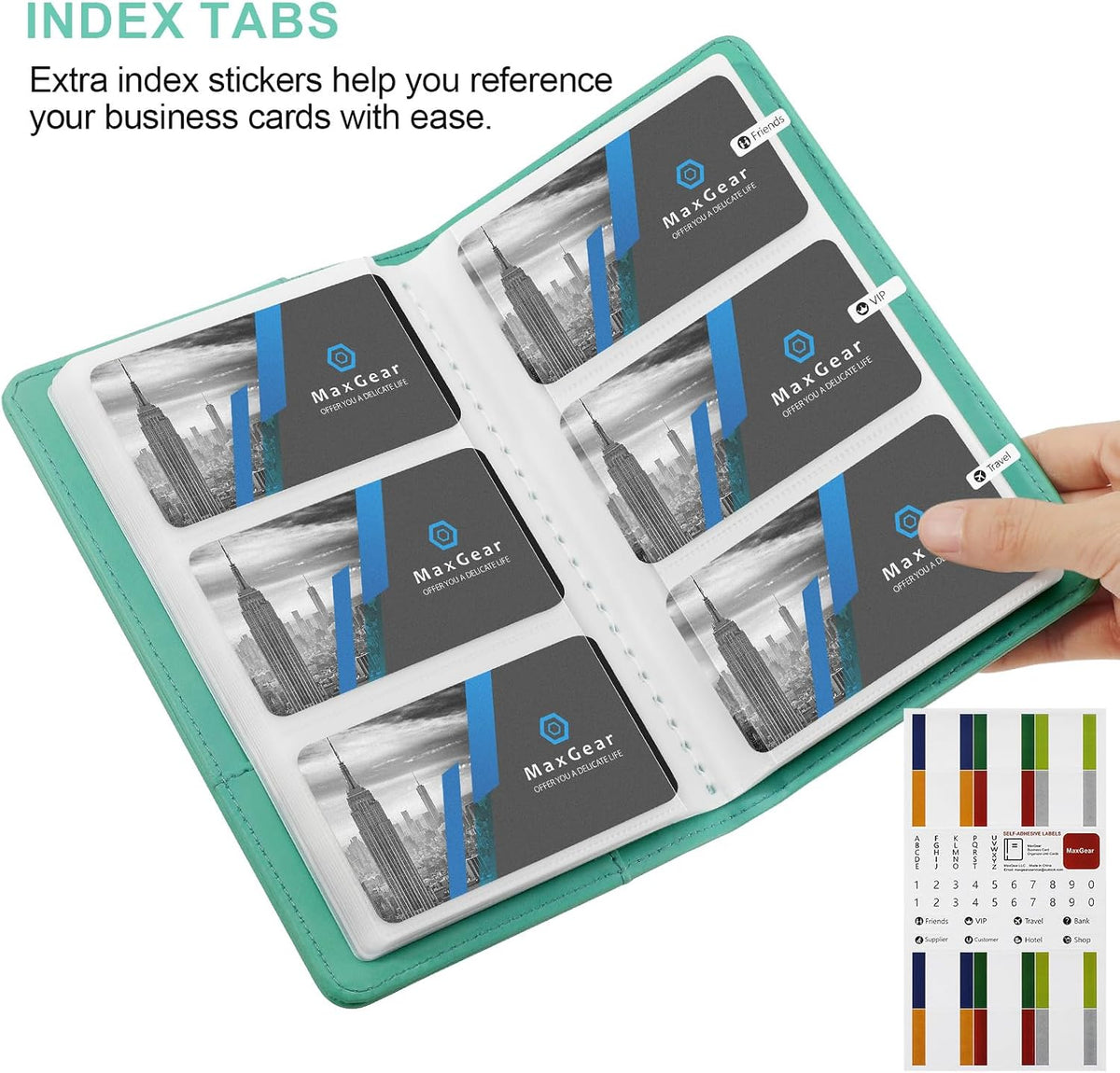 Business Card Organizer Book, Holds 240 Cards, Black