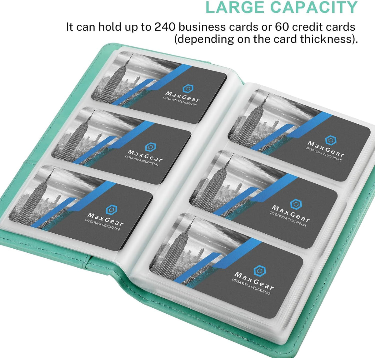 Business Card Organizer Book, Holds 240 Cards, Black