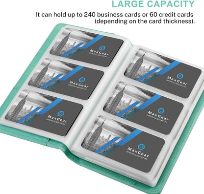 Business Card Organizer Book, Holds 240 Cards, Black