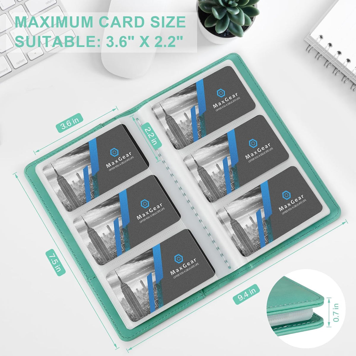 Business Card Organizer Book, Holds 240 Cards, Black