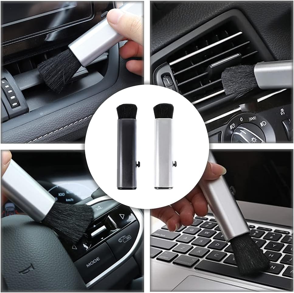 2 Pcs Retractable Keyboard Cleaning Brush Computer Cleaning Tool Dust Removal Brush for Desktop Table