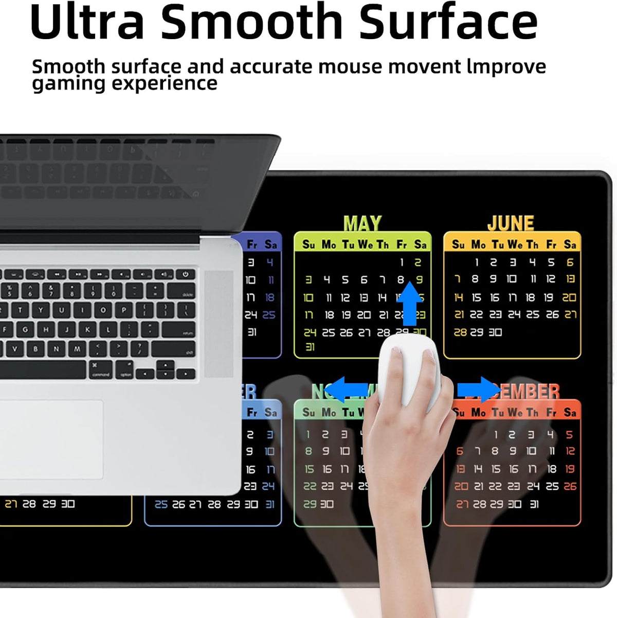 Mouse Pad For Gaming,Forest Background Pattern XXL XL Large Mouse Mat Long Extended MousePad Desk Mat Non-Slip Rubber Mice Pads Stitched Edges Thin (31.5 x 11.8 x 0.12 Inches) Tree
