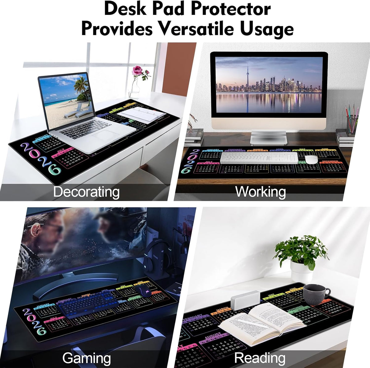 Mouse Pad For Gaming,Forest Background Pattern XXL XL Large Mouse Mat Long Extended MousePad Desk Mat Non-Slip Rubber Mice Pads Stitched Edges Thin (31.5 x 11.8 x 0.12 Inches) Tree
