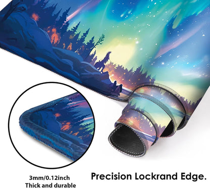 Mouse Pad For Gaming,Forest Background Pattern XXL XL Large Mouse Mat Long Extended MousePad Desk Mat Non-Slip Rubber Mice Pads Stitched Edges Thin (31.5 x 11.8 x 0.12 Inches) Tree