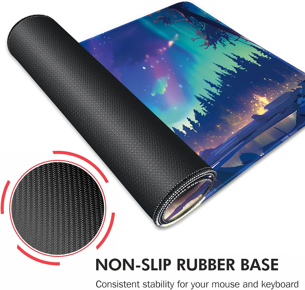 Mouse Pad For Gaming,Forest Background Pattern XXL XL Large Mouse Mat Long Extended MousePad Desk Mat Non-Slip Rubber Mice Pads Stitched Edges Thin (31.5 x 11.8 x 0.12 Inches) Tree