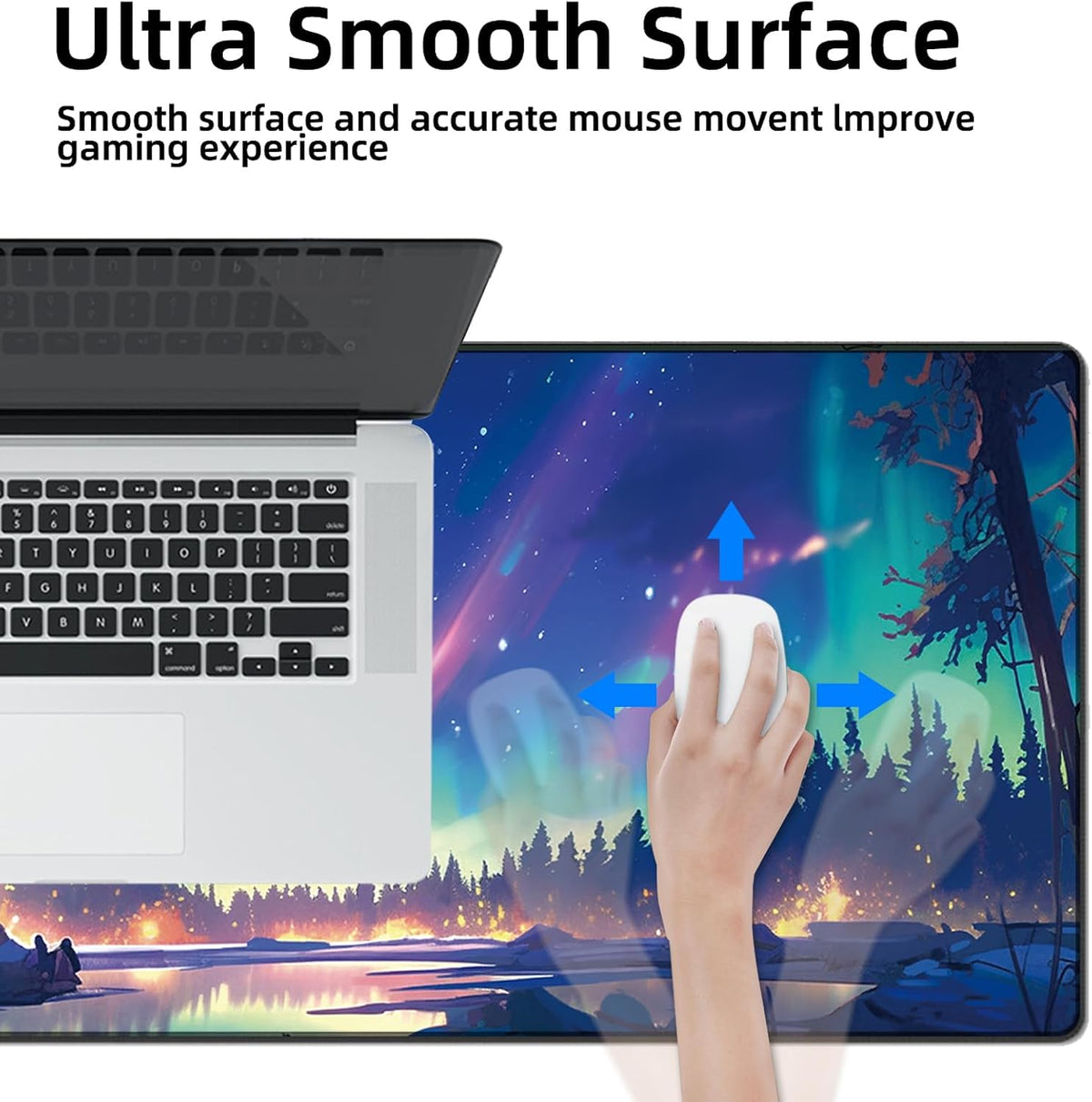 Mouse Pad For Gaming,Forest Background Pattern XXL XL Large Mouse Mat Long Extended MousePad Desk Mat Non-Slip Rubber Mice Pads Stitched Edges Thin (31.5 x 11.8 x 0.12 Inches) Tree