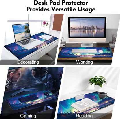 Mouse Pad For Gaming,Forest Background Pattern XXL XL Large Mouse Mat Long Extended MousePad Desk Mat Non-Slip Rubber Mice Pads Stitched Edges Thin (31.5 x 11.8 x 0.12 Inches) Tree