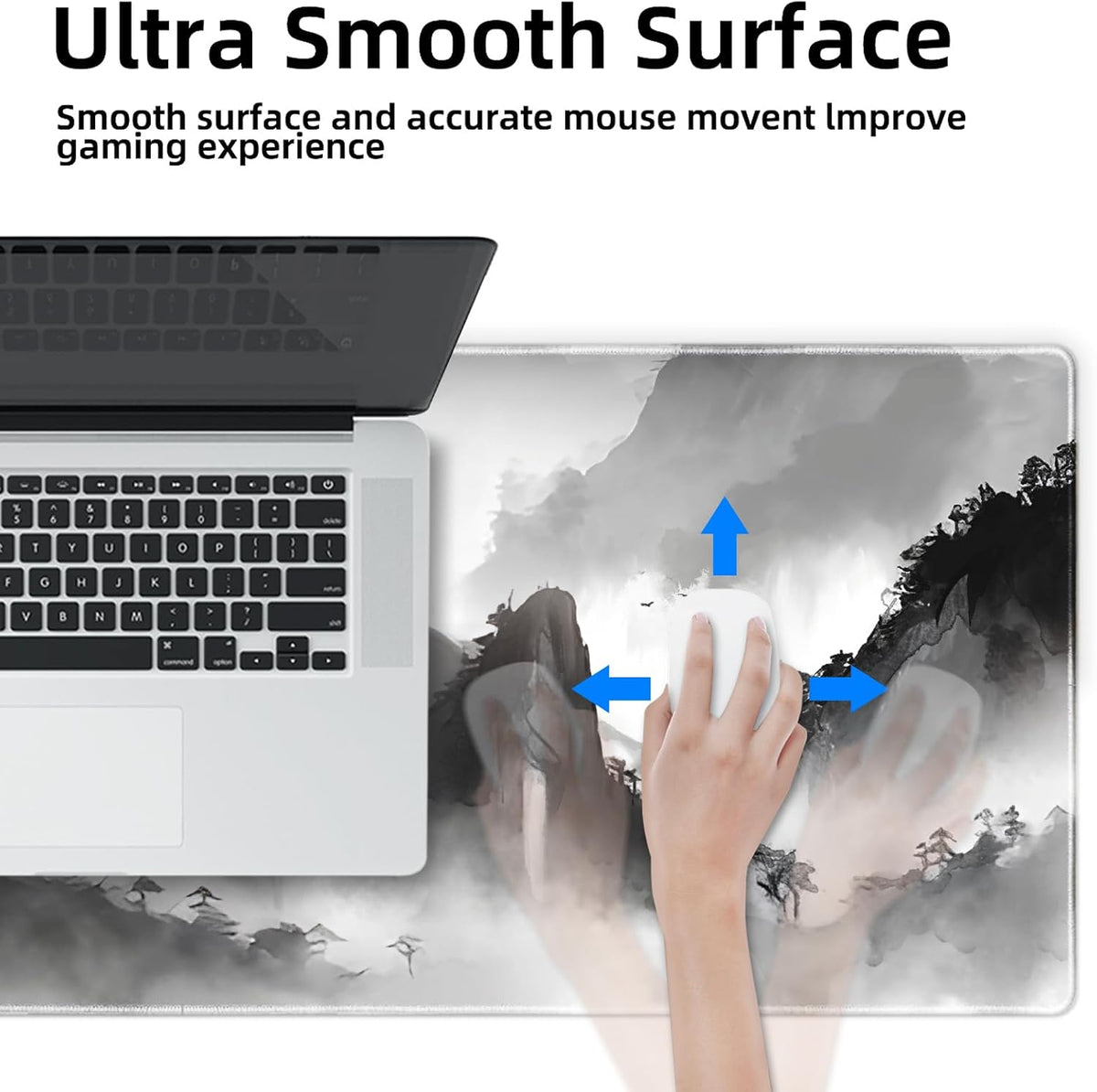 Mouse Pad For Gaming,Forest Background Pattern XXL XL Large Mouse Mat Long Extended MousePad Desk Mat Non-Slip Rubber Mice Pads Stitched Edges Thin (31.5 x 11.8 x 0.12 Inches) Tree