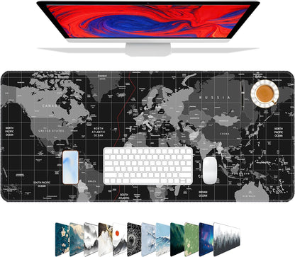 Mouse Pad For Gaming,Forest Background Pattern XXL XL Large Mouse Mat Long Extended MousePad Desk Mat Non-Slip Rubber Mice Pads Stitched Edges Thin (31.5 x 11.8 x 0.12 Inches) Tree