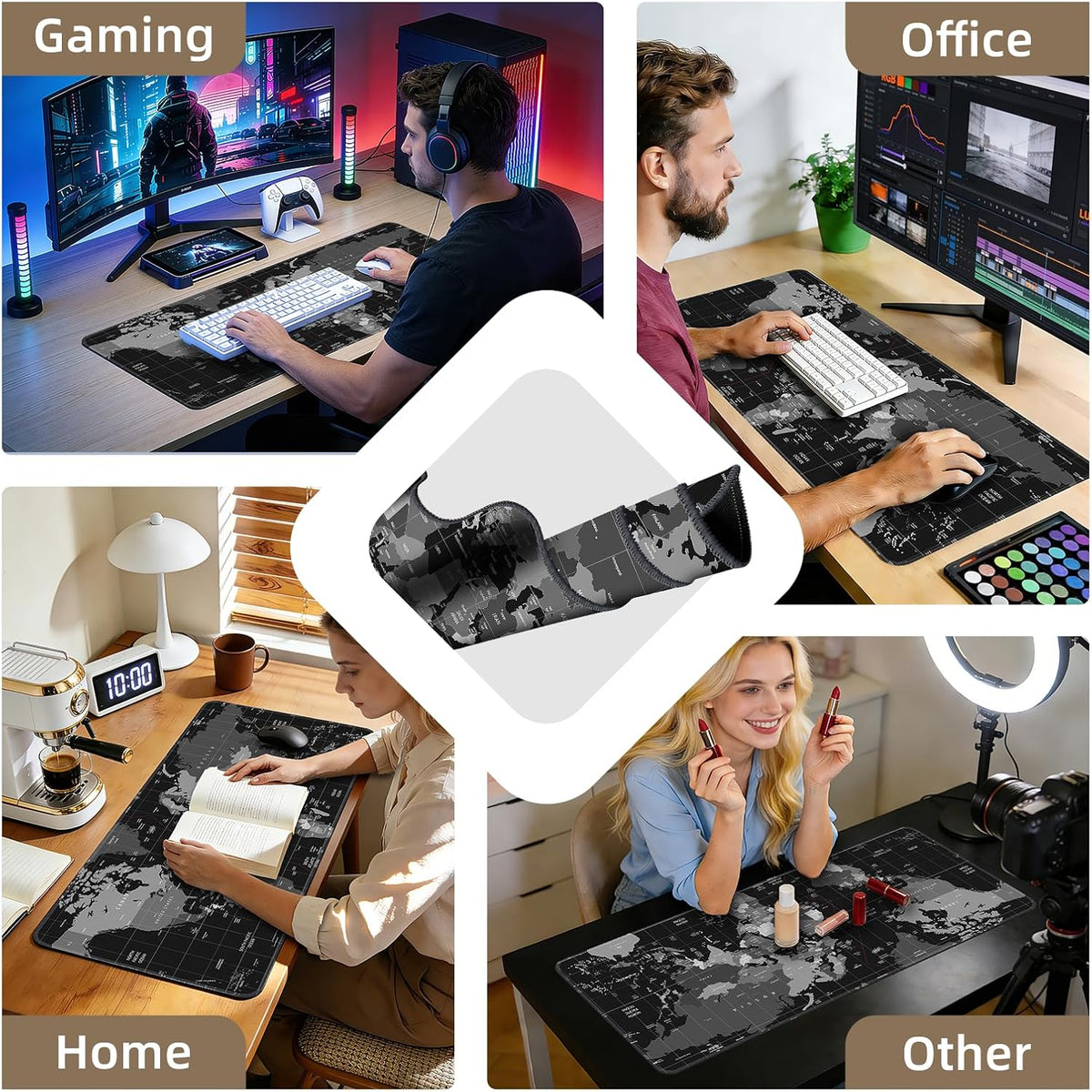 Mouse Pad For Gaming,Forest Background Pattern XXL XL Large Mouse Mat Long Extended MousePad Desk Mat Non-Slip Rubber Mice Pads Stitched Edges Thin (31.5 x 11.8 x 0.12 Inches) Tree
