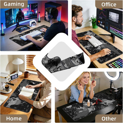 Mouse Pad For Gaming,Forest Background Pattern XXL XL Large Mouse Mat Long Extended MousePad Desk Mat Non-Slip Rubber Mice Pads Stitched Edges Thin (31.5 x 11.8 x 0.12 Inches) Tree
